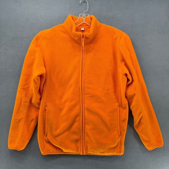 Uniqlo Jacket Womens Extra Large Orange Fleece Full Zip Long Sleeve Lightweight - Picture 1 of 14